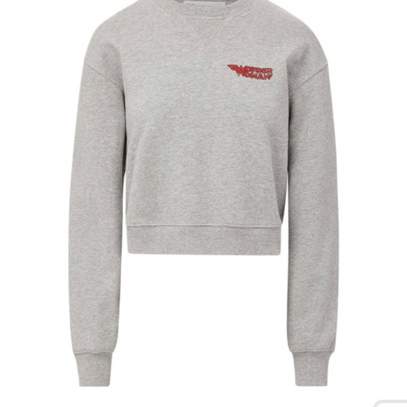 New Veronica Beard Women's Vehla Sweatshirt Print Wonder Woman™ Gray Large Crew - Picture 3 of 3